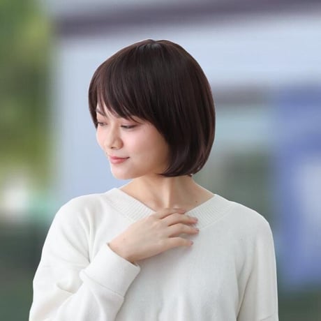毛付き帽子 医療用ウィッグ 毛付きぼうし ボブ ナチュラル 自然 フルウィッグ E04