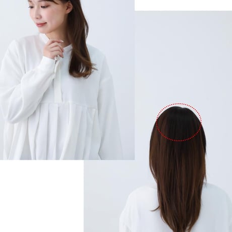人毛 部分 ウィッグ 女性用 トップ 部分ウィッグ 人毛ヘアピース 人毛100％ 自然ブラック 部分かつら 部分ピース ポイントウィッグ 医療ウィッグ AOB017