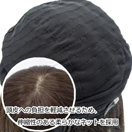 毛付き帽子 医療用ウィッグ 人毛100％ ボプ カール 自然 ウィッグ o-hwj01