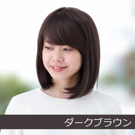 毛付き帽子 医療用ウィッグ 毛付きぼうし セミロング ブラウン 自然 ウィッグ E12