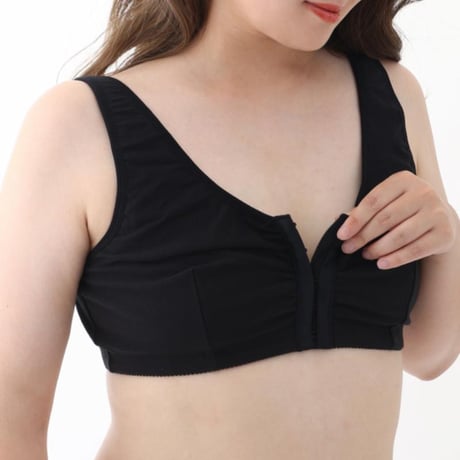 乳がん ブラ 術後 ブラジャー 前開き ノンワイヤー 全摘用 綿 下着 パッドポケット ブラ 乳がん用 術後用 補整下着 インナー 医療用ブラジャー 乳がん下着 前開き乳がん術後ブラ
