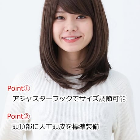 毛付き帽子 医療用ウィッグ 毛付きぼうし セミロング カール 自然 ウィッグKZ2