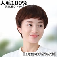 医療用ウィッグ 人毛100％ 人毛 ケア 脱毛 医療用ウィッグ ショート フルウィッグ 人毛ウィッグ  AH3165