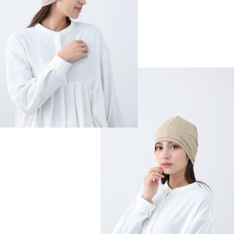 医療用帽子 おしゃれ オーガニックコットン 帽子 綿100 ニット帽 ゆったり 深め 脱毛 就寝用 春夏 秋冬 オールシーズン オーガニックコットンリブワッチ