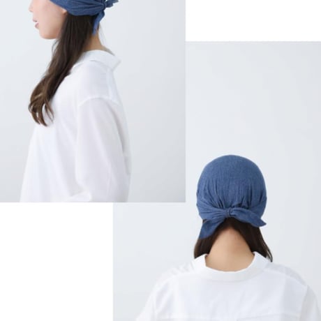 医療用帽子 ケア帽子 医療帽子 バンダナ帽子 日本製 男女兼用 コットン 春 夏 秋 冬 akkoバンダナ帽 医療用バンダナ帽子デニム調