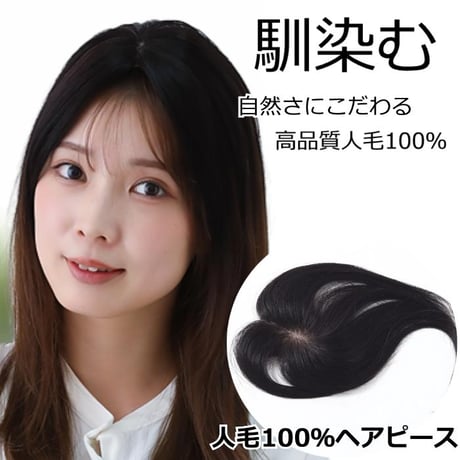 人毛 部分 ウィッグ 女性用 トップ 部分ウィッグ 人毛ヘアピース 人毛100％ 自然ブラック 部分かつら 部分ピース ポイントウィッグ 医療ウィッグ AOB023