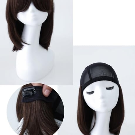 人毛ミックス 毛付き帽子 医療用ウィッグHTW1