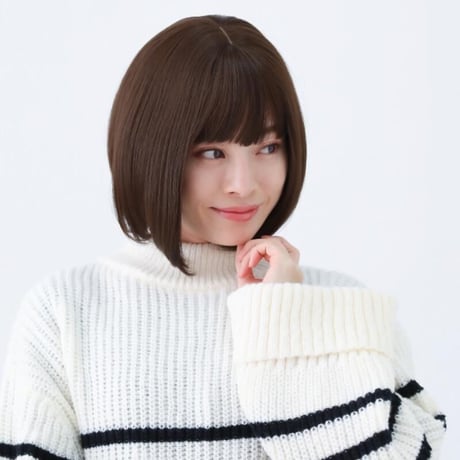 医療用ウィッグ ショート 毛付き帽子 女性用 ウィッグ ボブ フルウィッグ 自然 ダークブラウン レディース 人工頭皮付き TF560
