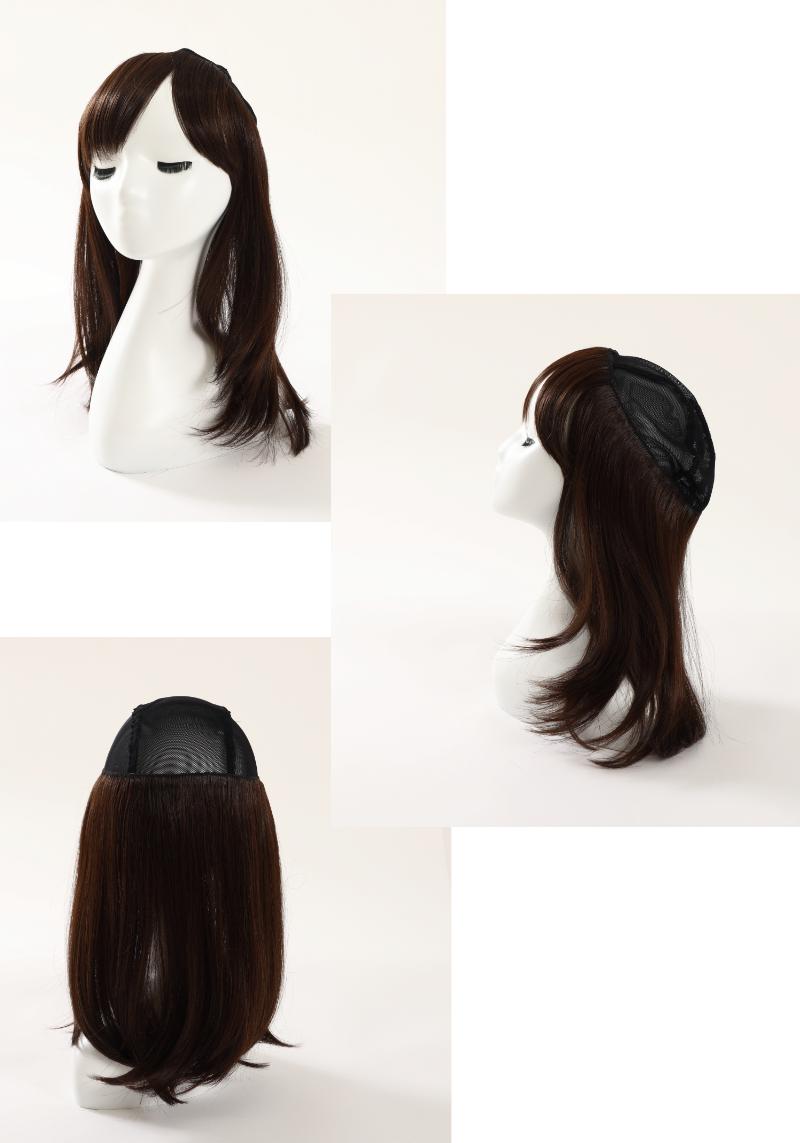 【お値下げ】医療用　フルウィッグ　人毛100％　ダークブラウン wig-lab_casua-p