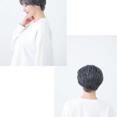 毛付き帽子 医療用ウィッグ 毛付きぼうし 白髪入り ショート 自然 ウィッグ OF411