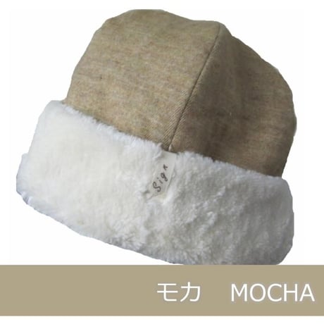 抗がん剤帽子 医療用帽子 送料無料 冬用 暖かい オーガニックコットン ウール混へリンボーンボアワッチ