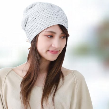 医療用帽子 おしゃれ レディース 就寝 抗がん剤 帽子 春夏 オーガニックコットン 麻 混紡・麻混ワッフルバンダナ