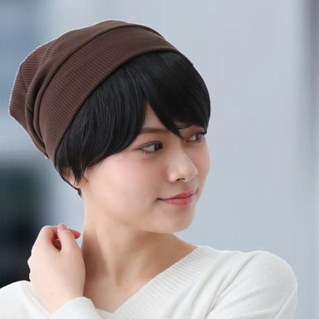 毛付き帽子 医療用ウィッグ 毛付きぼうし ショート ナチュラル 自然 ウィッグ T06