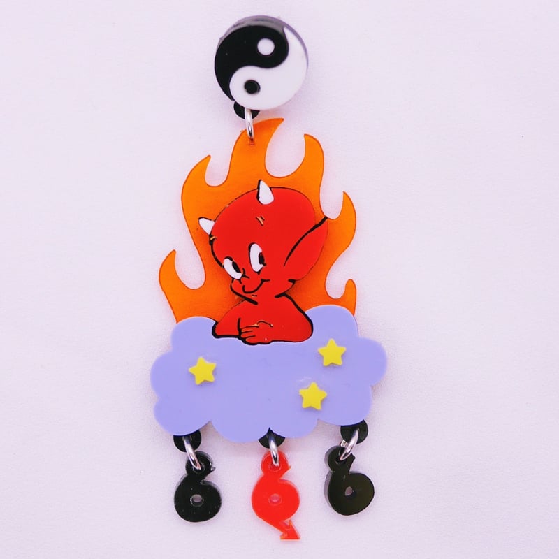 悪魔の666☆ポップでキュートな悪魔ちゃん【片耳/ブローチ 悪魔の666☆ポップでキュートな悪魔ちゃん【片耳/ブローチ