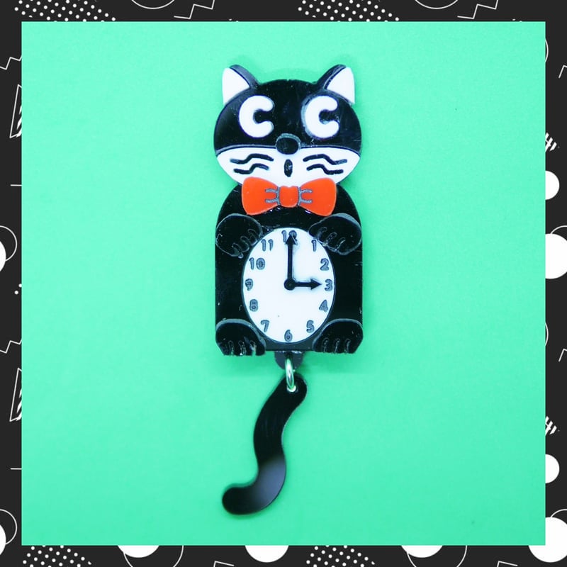 アルベロベロ猫耳ビーズ装飾時計 おやつの時間にゃ！猫時計【片耳】 Brooch/Single Earrings | CHAK