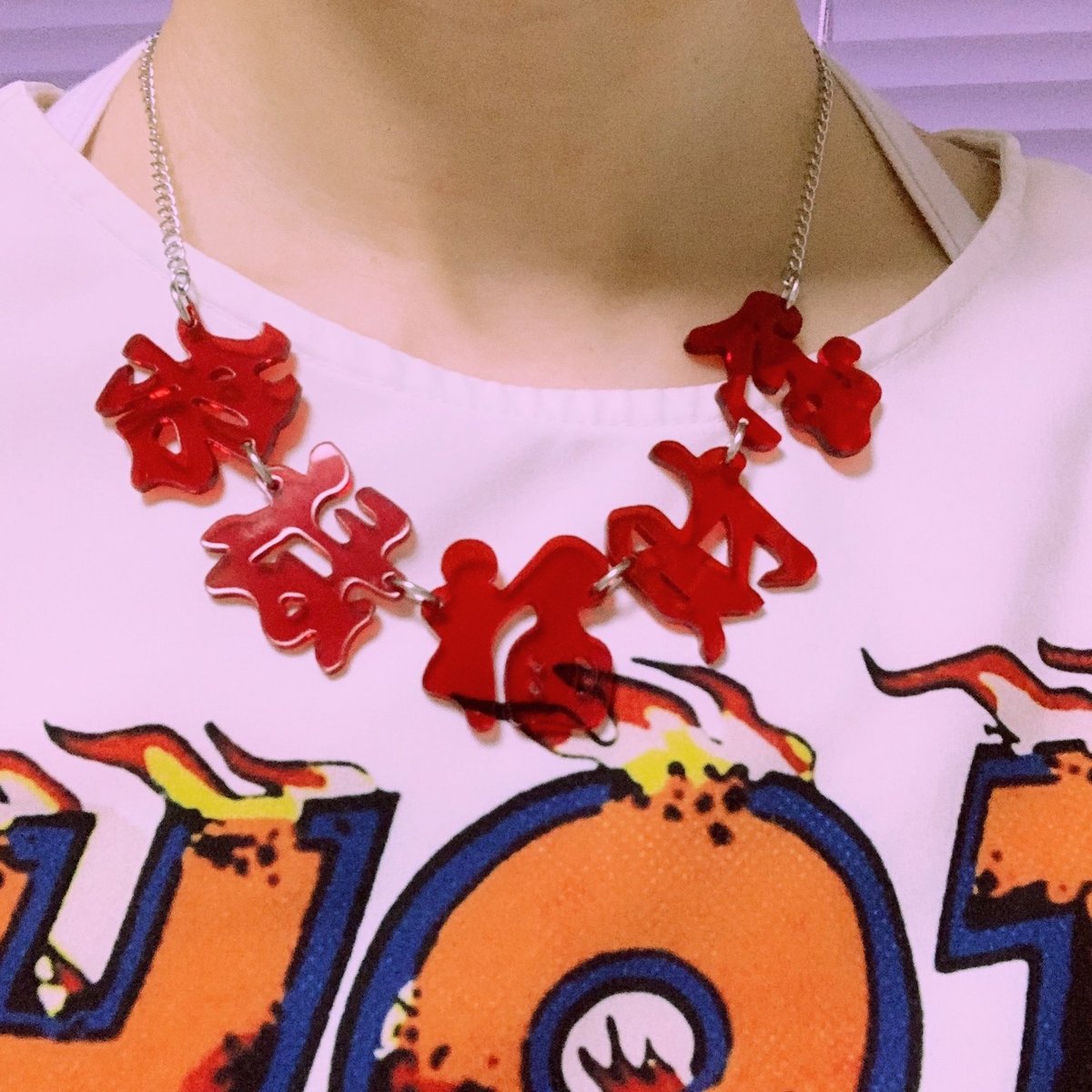 漢字チョーカーネックレス（RED)KABUKI choker | CHAKIRACCHO