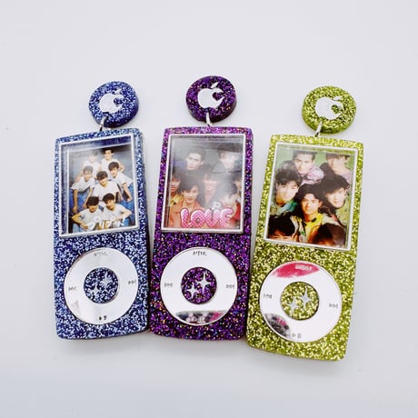 推し活！愛pod なの…フォトフレームアクセサリー【緑青紫】 i pod nan♡ Photo frame jewelry