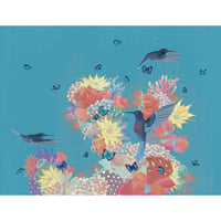 【マットプリント】　HUMMINGBIRD “CORAL EGG”