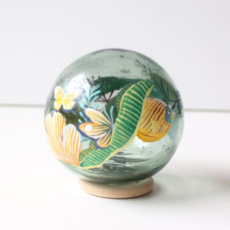 【原画】　Coral Garden Glass float "バタフライフィッシュ”