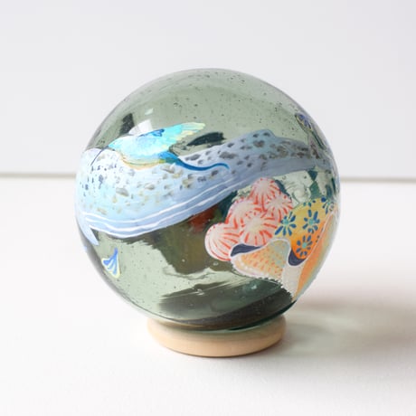 【原画】　Coral Garden Glass float "コククジラ”