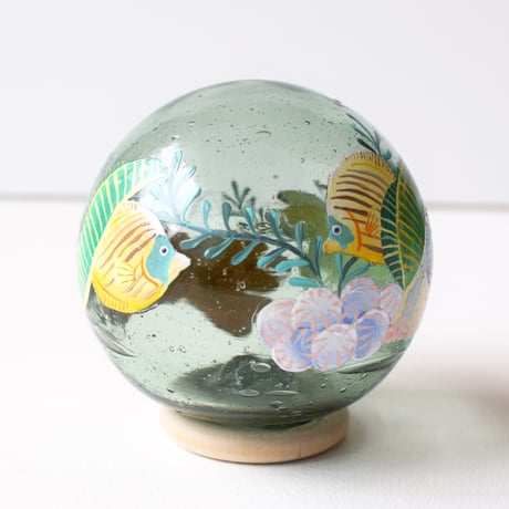【原画】　Coral Garden Glass float "バタフライフィッシュ”