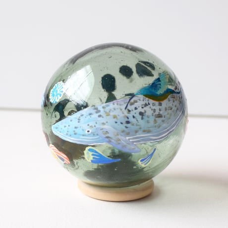 【原画】　Coral Garden Glass float "コククジラ”