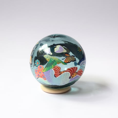 【原画】　Coral Garden Glass float "ザトウクジラ”
