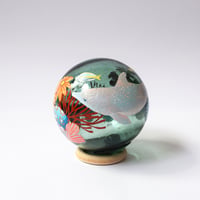 【原画】　Coral Garden Glass float "イルカ”