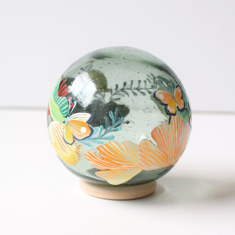 【原画】　Coral Garden Glass float "バタフライフィッシュ”