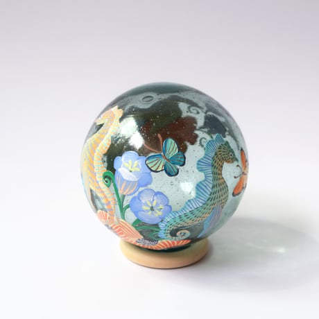 【原画】　Coral Garden Glass float "タツノオトシゴ”
