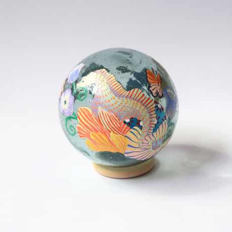 【原画】　Coral Garden Glass float "タツノオトシゴ”