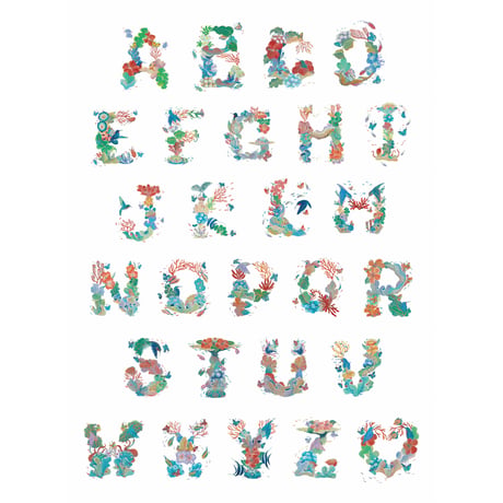 【 A2ポスター】　Coral Font アルファベット
