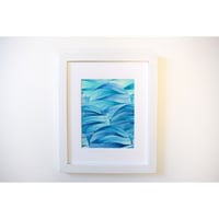 原画　青海波　濃浅葱