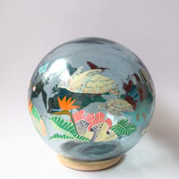 【原画】　Coral Garden Glass float "南の島のウミガメ”