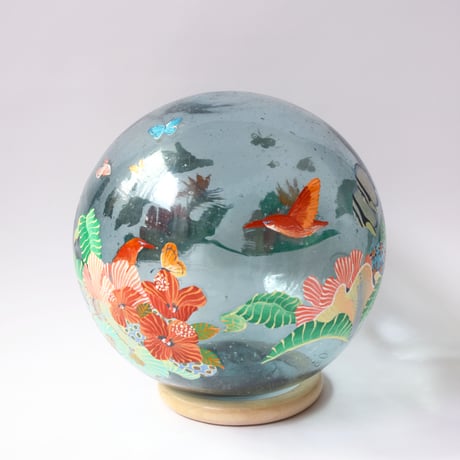 【原画】　Coral Garden Glass float "南の島のウミガメ”