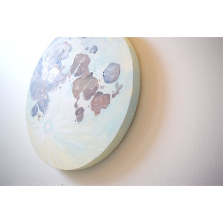 【原画】　Little moon yellow blue (直径３０cm)