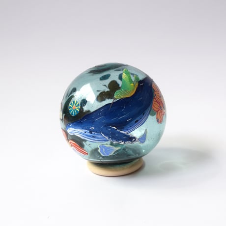 【原画】　Coral Garden Glass float "ザトウクジラ”