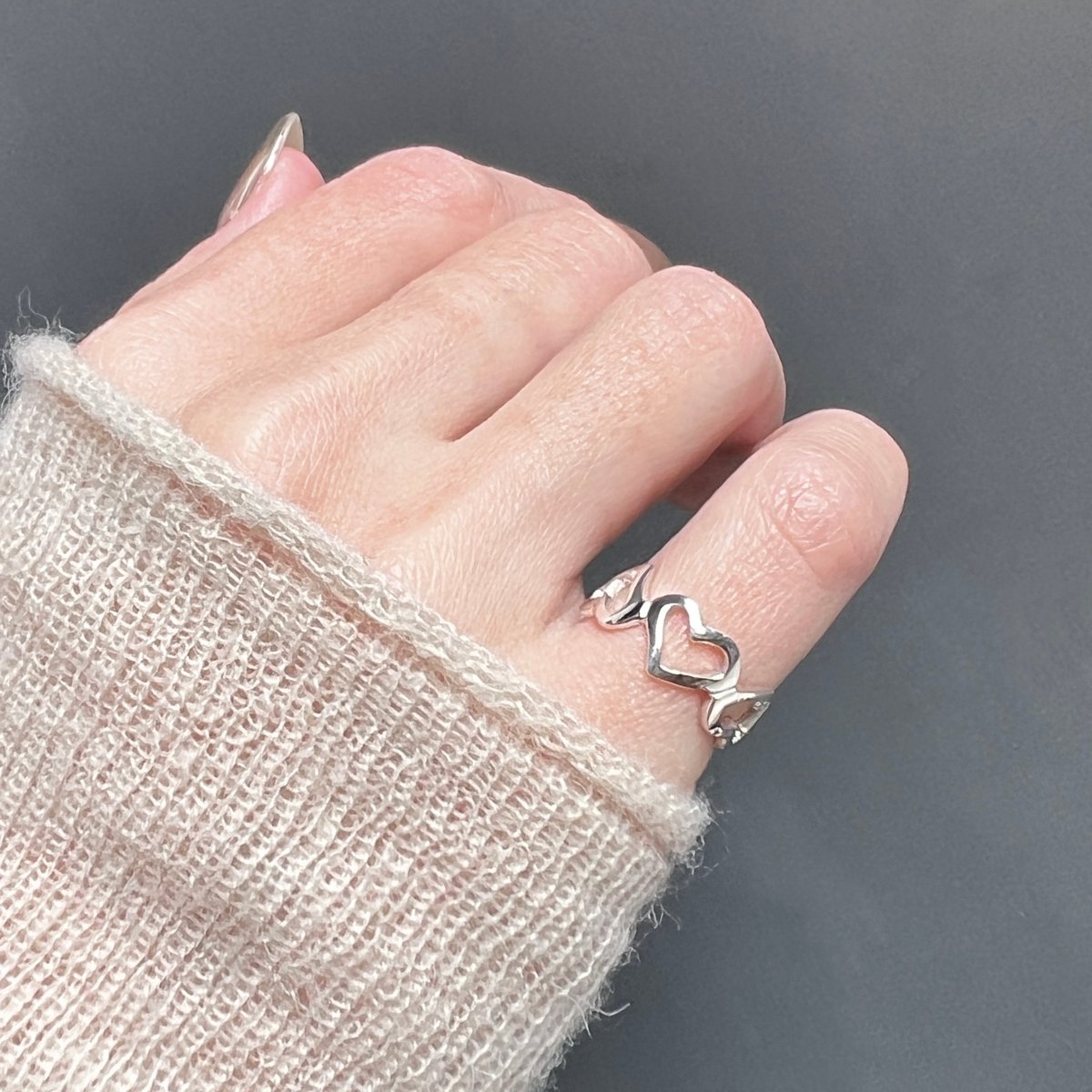 LOVERS】silver925 Heart Pinky Ring | SEULEMENT
