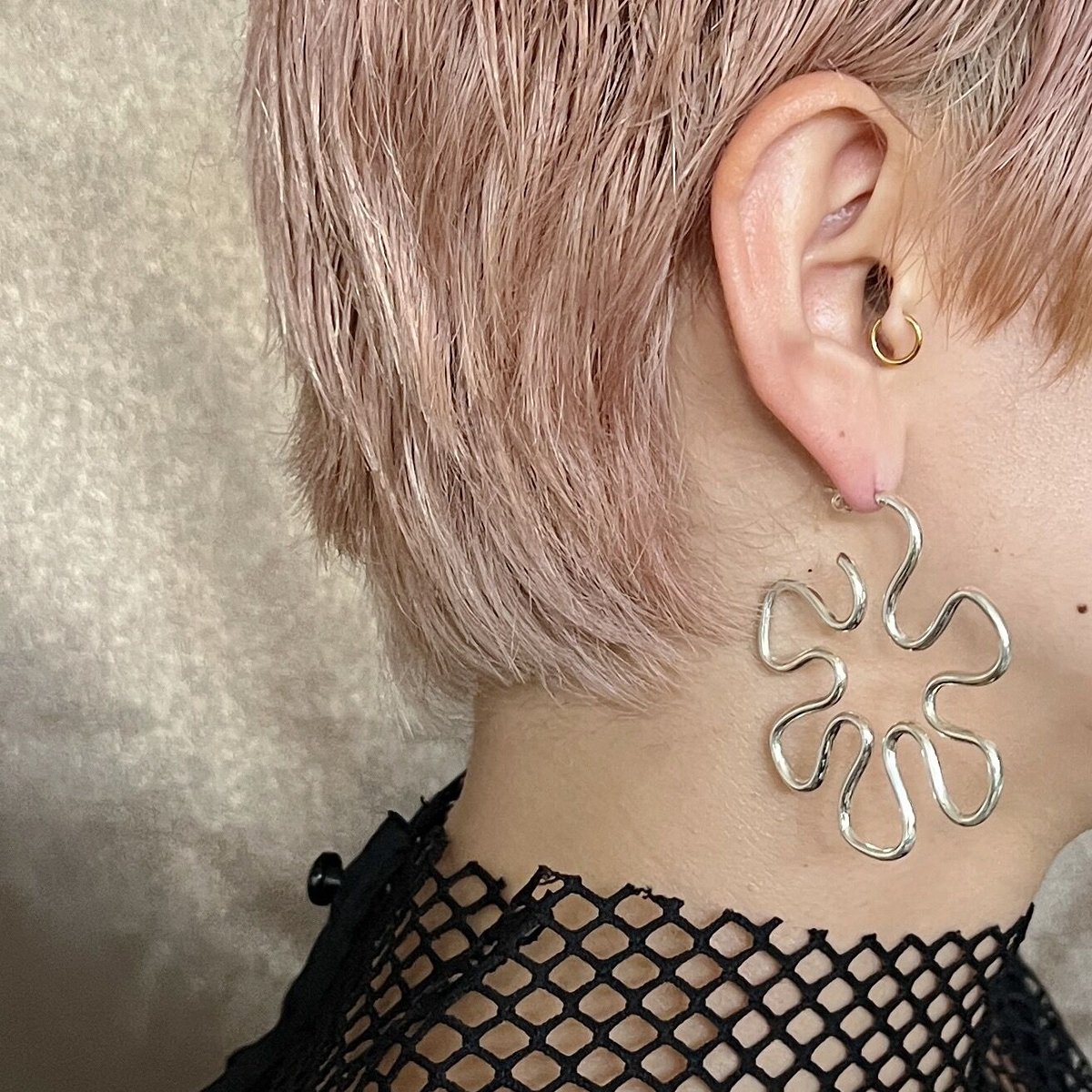 LOVERS × RINA SHIRAI 】silver925 flower pierce...