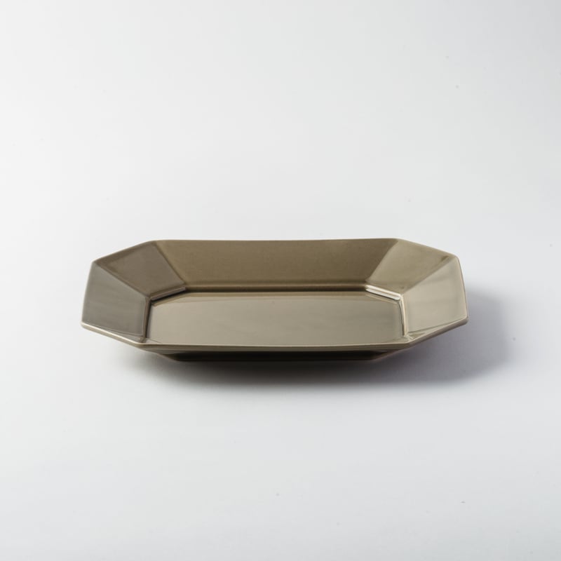 内田鋼一 四方皿 内田鋼一セレクト 萬古焼 八角皿 L グレー 〔 着払い
