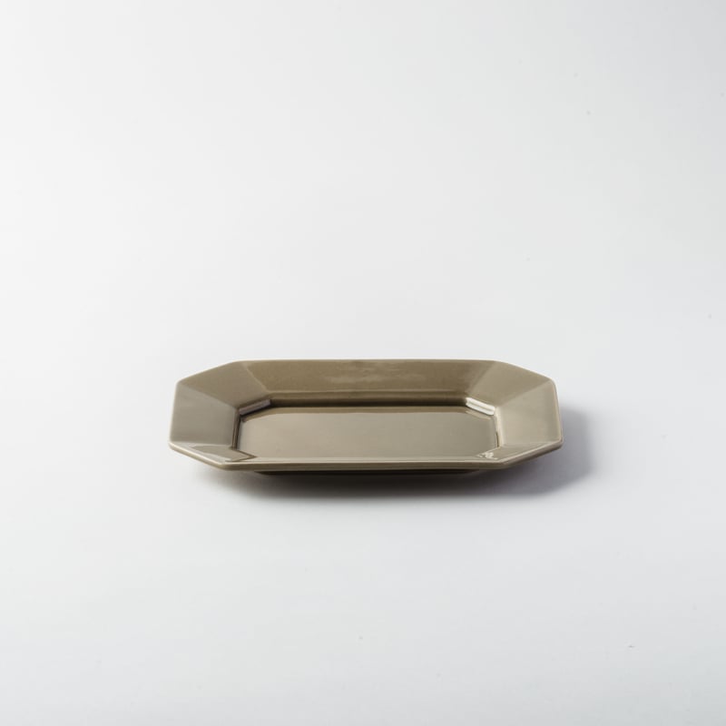 内田鋼一 四方皿 内田鋼一セレクト 萬古焼 八角皿 L グレー 〔 着払い