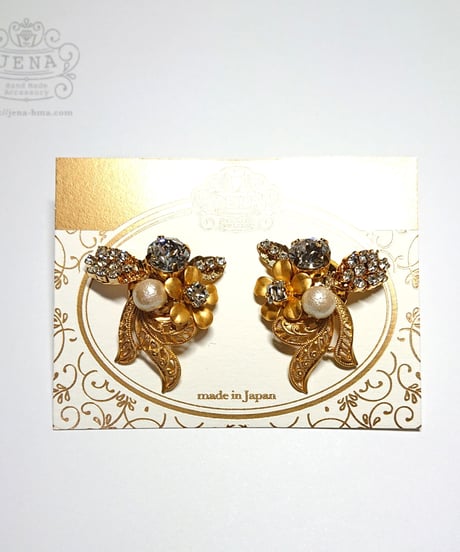 WING  LEAF & FLOWER イヤリング/ピアス