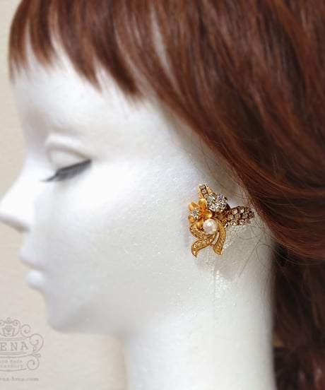 WING  LEAF & FLOWER イヤリング/ピアス