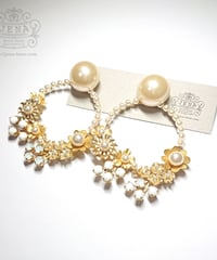 VINTAGE FLOWERS & CRYSTALS  for WEDDING 【HOOP PIERCING】
