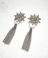 Dandelion × silver tassel 2ways イヤリング/ピアス
