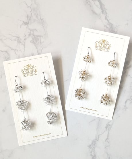 Clear drop series 【three-tiered bead】