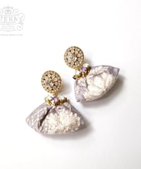 Colorful embroidered ribbon Earrings【G】