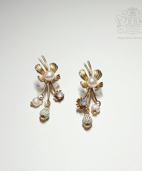Ribbon & Vintage blue PIERCING