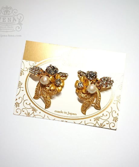 WING  LEAF & FLOWER イヤリング/ピアス
