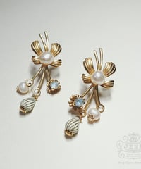Ribbon & Vintage blue PIERCING